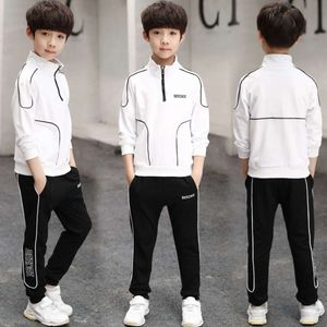 Spring Autumn Teenager Boys Roupas Sets Child Fashion Sweatshirt + Calças 2pcs Rusota infantil 4 5 6 7 8 9 10 11 12 anos L2405