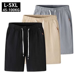 Men's Shorts Mens oversized linen shorts simple summer leisure beach trunk fitness running sports shorts mens loose fitting sports pants Q240522