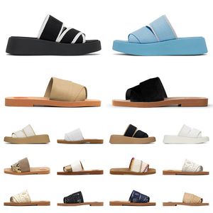 Designer tofflor kvinnor berömda sandaler träy strandskor webb svart tryck bild canvas gummi rosa sandal sommar resor platt tofflor lägenheter sandels 36-42