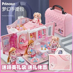 Doll House Accessories Girls family handbag toy princess doll house 3-year-old 6-year-old June 1st gift box Q240522