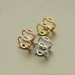 European and American ins fashion zircon gold personality earrings Korean advanced sense simple retro light luxury minority earrings female