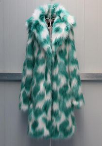 Neddy Bear Coat Rainbow Pälsjacka med LED -faux päls -mönster Tryckta varma smala avslappnade eleganta tjockkvaliteter Tjock6784621