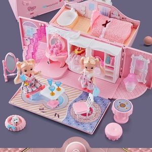 Puppenhaus Accessoires spielen Haus Spielzeug Kinder Prinzessin Puppenhaus kleine Mädchen Haus Mädchen Puppengeschenk Q240522
