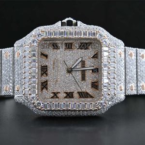 Premium Quality VVS Clarity Moissanite Diamond Iced Out Analog Diamond Studded Waterproof Watch Available for Global Buyers