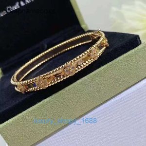 Classic Fashion Charm Van Bracelet Edition Kaleidoscope High Bracelet for Women Lucky Clover Full Diamond 18K Rose Gold Buckle FashionKRPXLC2H