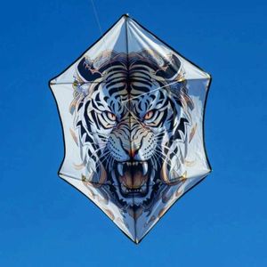 Kite Accessoires Tiger hexagonal Kite Schönes Mädchen Kite Oper Girl Kite Outdoor Spielzeug Kinder fliegende Schmetterlinge Gartenspiele Wind Wind