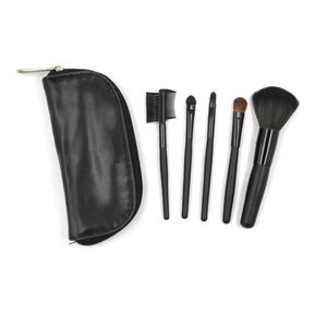 5pcs Makeup Brush with Bag Mini Travel Black Wood Handle Coloris Beauty Tools7130499