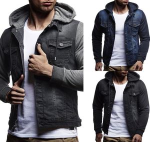 2019 Men Jeans Jackets Herbst mit Kapuze Blue Denim Mantel für männlich hochwertige modische dünne Outwear Windbrecher 6330897