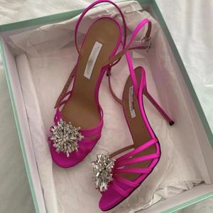 Eleganti sandali di stelle sandali scarpe da donna abito da sposa abito da sposa sandalias festa gioiello gioiello gioiello di fiori alti tacchi alti eu35-43