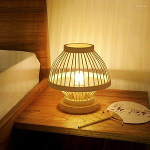 Table Lamps Chinese Bamboo Small Lamp Living Room Bedroom Study Dining Decorative Tea House El Atmosphere