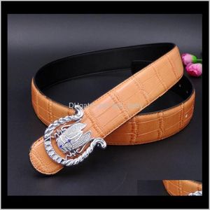 Diamond Cicada Animal Men Designer Belt Crocodile Leather Fashion Luxury Glittering 3D Smooth Buckle 125Cm Kmv8N Belts Qehdw 2486