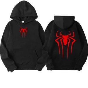 Herrhuvtröjor för män lägger till den modetryckta spindelhuven Mens Casual Hoodie Mens Top Spider Hoodie List Q240522