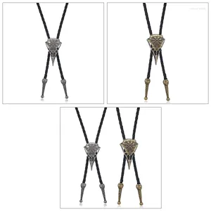 Bow Ties Mens Cowboy Pendant Northern Crow Skull Necklace Bolo Tie Jewelry Shirt Chain Chain