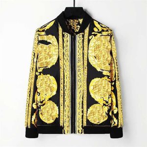 Gold Pattern Printed Luxury Mens Jacket Spring Windproof Waterproof Reflective Men's Casual Sports Windbreaker Clothing For Men High-end Jackets FZ2405235