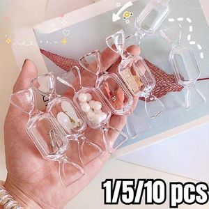 Storage Bags Cute Teen Girls Candy Shape PortableTransparent MakeUp Box Mini Earrings Jewelry Bag Travel Container Organizer