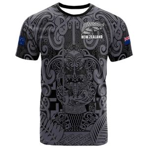 Mens Tshirts 3D Fullt Printed Mens Tshirt Top Tshirt kortärmad tshirt Nya Zeeland Thai Yaha Maori Wearable Minimalist Silver Fern All Black Breathabl J240523