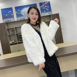 Women's Jackets Winter Fashion Cardigan Fur Long Coat Thickened Double Sided Woven Hair Korean V-neck Loose