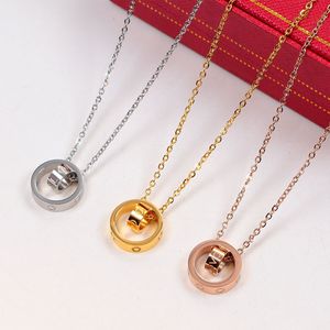 X468 Stil Luxusdesigner Doppelbuchstaben Anhänger Halsketten 18k Gold plattiert Crysat Halskette Frauen Hochzeitsfeier Jewerlry Accessoires Doppelte Herz Halskette