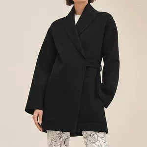 Women's Jackets High Quality Jacket Women 2024 Autumn Winter Runway Fashion Long Sleeve Outfit Wool Coat