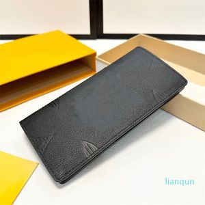 24SS Men's and Women's Luxury Designer Long Solid Color Purse Classic Interior Slot Pocket Women's Pass Pocket Travel Wallet Coin Wallet 19cm
