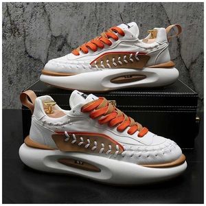 Men's Running Shoes Men's Tide Sneakers Heighten shoes Youth Shoes Suture Of Leath Casual Male Shoes Round Toe Adult Men Loaf Mibu