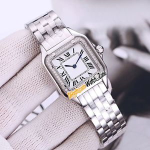 Ny 22mm Panthere W4PN0007 Swiss Quartz Womens Watch White Dial Diamond Bezel rostfritt stål armband mode damer tittar på zon 288x