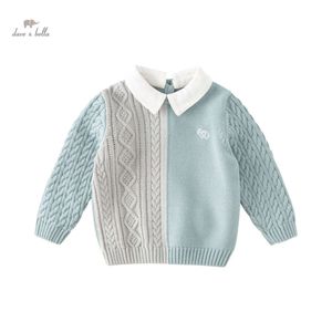 Dave Bella 2023 New Autumn Boys Baby Children Top Knitted Sweater Pullover Fashion Casual Cotton Gentle Academic-Style DB4237136 L2405 L2405