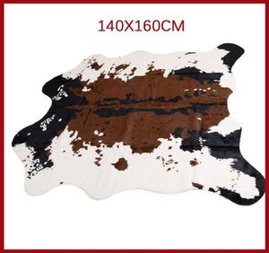 Sholisa Cowhide Halı İnek Oturma Odası Yatak Odası Halı Polyester Ev Dekoratif El Washmorden İnek Skin9328012