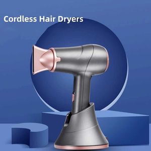 Haartrockner tragbarer kabelloser Reisen Friseur Wireless Haartrockner Salon Styling Tool 300W 5000mAh Heiße und kalte Luft Q240522