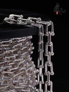 مصمم الفضة النقية S925Tiffanys نفس النمط قلادة مصقولة جودة عالية الجودة سوار مصنوع يدوي