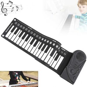 Keyboards Klavierbabymusik Sound Spielzeug 49 Taste Elektronische tragbare Silikon Flexible Handklapper Klavier mit integriertem Lautsprecher Kinderspielzeugtastatur Orgel WX5.21