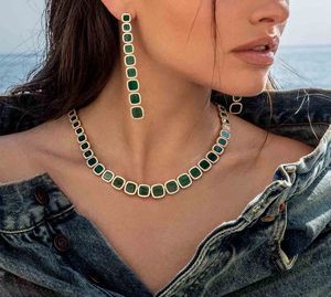 Halsband märkesdesigner halsband lyxiga smycken halsband fast färg bokstav design halsband högre kvalitet diamantsmycken mycket bra