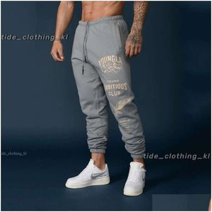 Youngla Pant Designer Mens American Style Loose Sports Leisure Womens Clothing Gym Running Fitness Training Pants Drop Delivery Apparel Black White Blue 350