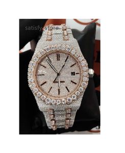 Luxury VVS Moissanite Diamond Iced Out Handmade Studded High Quality Buss Down Automatic Movement Rostless Steel Material Watch