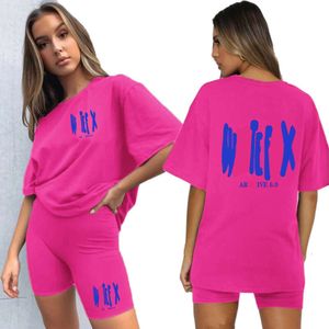 Designerinnen-Frauen Tracksanzuiten Zwei Stücke Set New Top Letter Foam Printing T-Shirt Tight Sports Split Hosen Set Set
