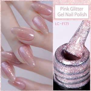 Lilicute nu rosa glitter gel esmalte 152 Cores Sparking lantejoulas All for Manicure Semi Permanent Soak Off Art Varnish 240510