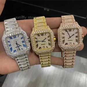 2023 Luksusowe dostosowane automatyczne VVS d Moissanite Gra Certyfikowane trendowanie 18 Solid Gold Moissanite Diamond Męskie zegarek