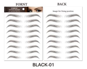 Eyebrow Tools Stencils 3D Stickers Biomimetiska semi-permanent vattenöverföring tryckning Vattentät linje Begränsningen Eyebrow Tattoo E och J-serien