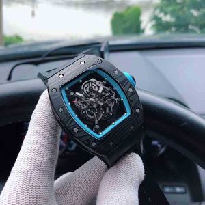 Mens RichaMill Luxury Watch Date Mechanical Watch 055 Fully Automatic Movement Sapphire Mirror Rubber Watchband Swiss Wristwatches P0xu