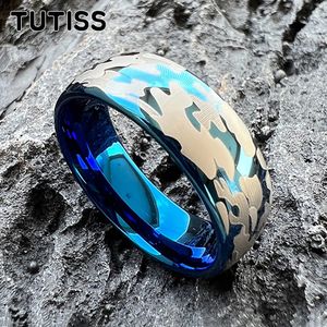 Tutiss 6mm 8mm erstaunliche Design Wolfram Ehering Band Ring für Männer Frauen cooles Muster Gravaved Comfort Pass 240522