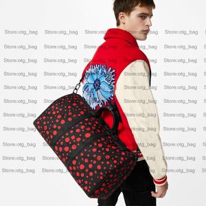 Keep 45 55 Virgil Duffel Bag x Yayoi Kusama Mens Sports Viajar grandes flores psicodélicas Capacidade de bolsas oxidadas para designers BA 248X