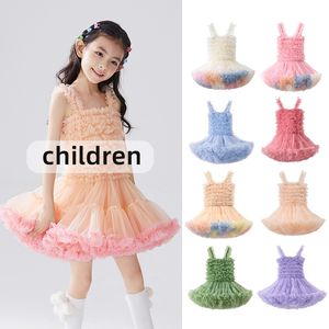 Schöne Sommer -Baby -Mädchen Prinzessin Tutu Kleid ärmellose Kleinkind Kleinkind Party Ballett Kuchen Kleid rosa weiße Party Tanz Baby Hochzeit Kleidung