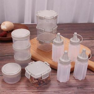 Lagringsflaskor Easy Clean Barbecue Portable Transparent PP Jam Squeeze Bottle Spices Container med lock Jar Seasoning Box