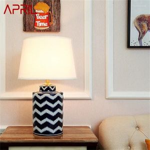 Lampade da tavolo Aprile Ceramica scrivania leggera Dimmer in rame tessuto di lusso per casa soggiorno da pranzo in ufficio