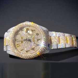 Feiner Schmuck Luxus HipHop Out Moissanite Diamond Watch HipHop Schmuck Herstellung geschaffener Moissanite Watch für Männer