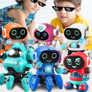 RC Robot Six Claw Dance Robot LED Music Walking Electric Bambole Education Toy T240521