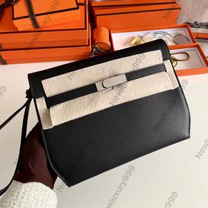 Luxury Semi Handgjorda Clutch Bag Designer Bag Original Epsom Leather 18K Plating Hardware Unisex Single Bag Multifunktionell modesäck