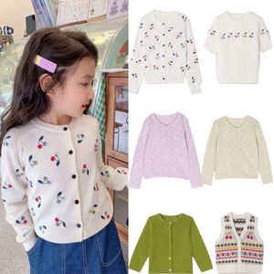 2024 New Spring BP Brand Girls Knit Sweaters for Kids Cute Print High Quality Cardigan Baby Child Tops Outwear Clothes L2405 L2405