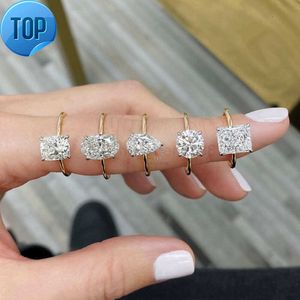 Najlepsza sprzedaż 14K Złotym Poniżej zaręczynowym Pierścień 3ct 4ct 5ct Owalny Poduszka Cut Wedding Some Vvs Moissanite dla kobiet