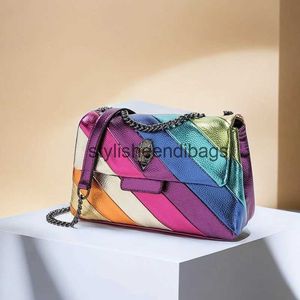 Cross Body damska torba na ramię orła Rainbow Brytyjska luksusowa łańcuch marki kolorowa torebka Wysokiej jakości portfel H240523